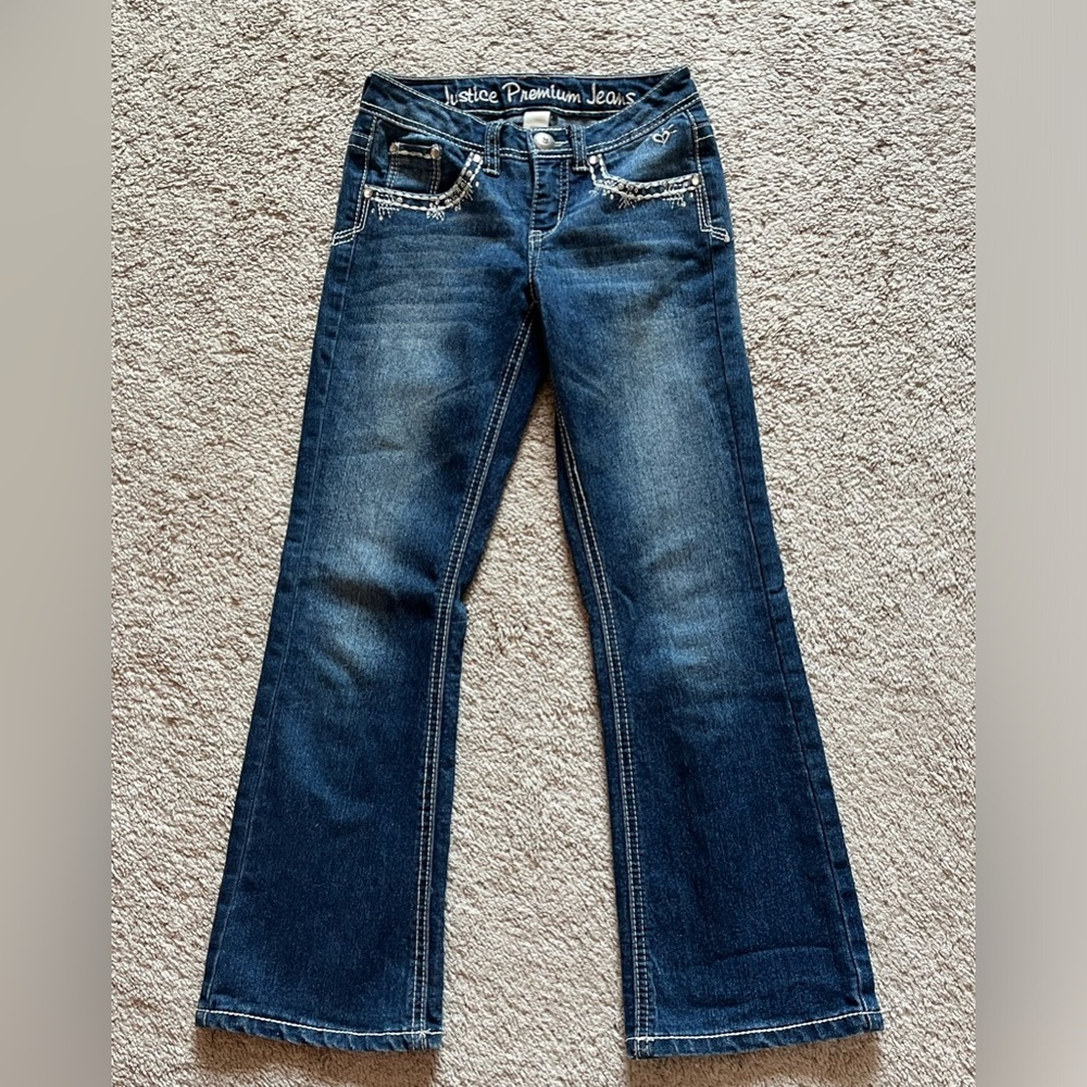 Justice Premium Denim Bootcut Dark Wash Jeans Size 8R
